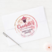 Roos Roze Blush Ombre Glitter Cupcake Babel label (Envelop)