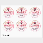 Roos Roze Blush Ombre Glitter Cupcake Babel label (Vel)