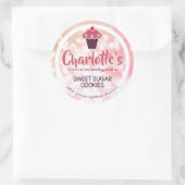 Roos Roze Blush Ombre Glitter Cupcake Babel label (Tas)