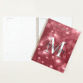 Roos Roze Bokeh Modern Monogram Sparkle Planner (Display)