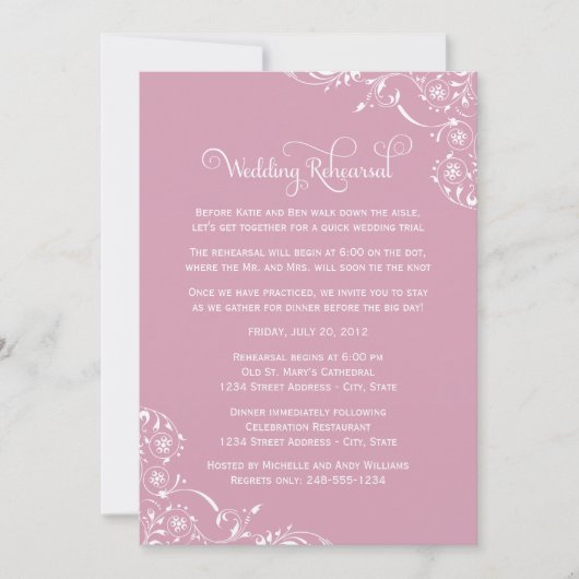  Roos - Roze bruiloft - repetitie en binnenste Kaart (Voorkant)