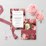 Roos roze bruine klassieke bruiloft uitnodiging<br><div class="desc">Praktisch elegant design met authentieke roze rozen en elegante romantische klassieke Typografie met volledig aanpasbare tekst. Elegant zacht roze en bruine, rode elementen voor een mooie lente of zomer - bruiloft. Geweldig om te combineren voor elegante, luxe romantische thema's, voor een koninklijke bruiloft, een romantische elegante bruiloft, lentfrisse, bloemenbruiloft. De...</div>