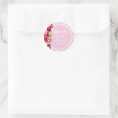Roos roze brutale bruiloft bedankt ronde sticker (Tas)