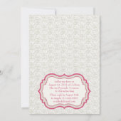 Roos Roze champagne Lace Sip N Zie Baby shower Kaart (Achterkant)