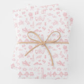 Roos Roze Charleston Toile Wrapping Papier Inpakpapier Vel (In situ)