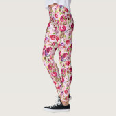  Roos Roze Chic Waterverf Peony Floral Leggings (Links)
