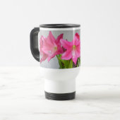 Roos-roze Crinum Lily No-Spill Travel Mug Reisbeker (Voorkant links)