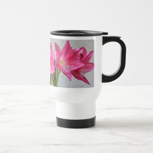 Roos-roze Crinum Lily No-Spill Travel Mug Reisbeker (Rechts)