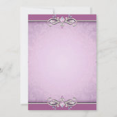 Roos Roze Damask 50ste verjaardagsfeest uitnodigin Kaart (Achterkant)