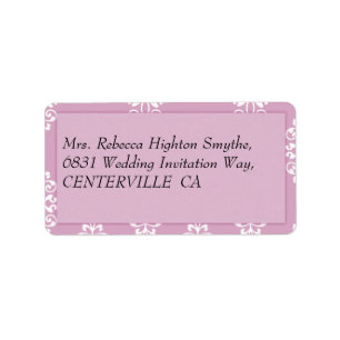 Roos Roze Damask Wedding Etiket