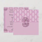 Roos Roze Damask Wedding Kaart (Voorkant / Achterkant)