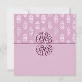 Roos Roze Damask Wedding Kaart (Voorkant)