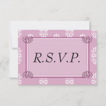 Roos Roze Damask Wedding RSVP