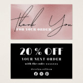 roos roze dank je korting visitekaartje (Voorkant /achterkant)