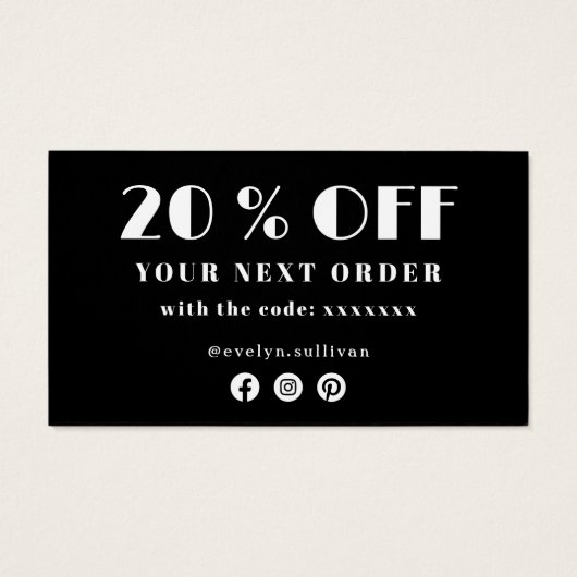 roos roze dank je korting visitekaartje (Achterkant)