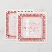 Roos Roze Deco Wedding Vow Renewal Uitnodiging (Voorkant / Achterkant)