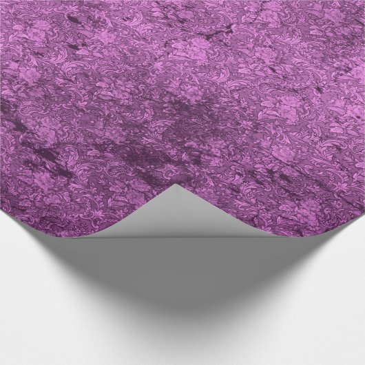 Roos Roze Distressed Gothic Damask Wrapping Paper Cadeaupapier (Hoek)