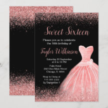 Roos Roze dress Faux Glitter Sweet 16 Birthday
