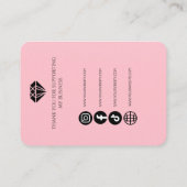 roos roze Drie Oorbel Display Kaart Visitekaartje (Achterkant)