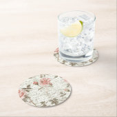 Roos Roze Drink Coasters Ronde Kartonnen Onderzetter (Insitu)