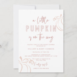 Roos Roze Een beetje pompoen Baby shower Kaart