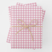 Roos Roze Eenvoudig Plaid Inpakpapier Vel (In situ)