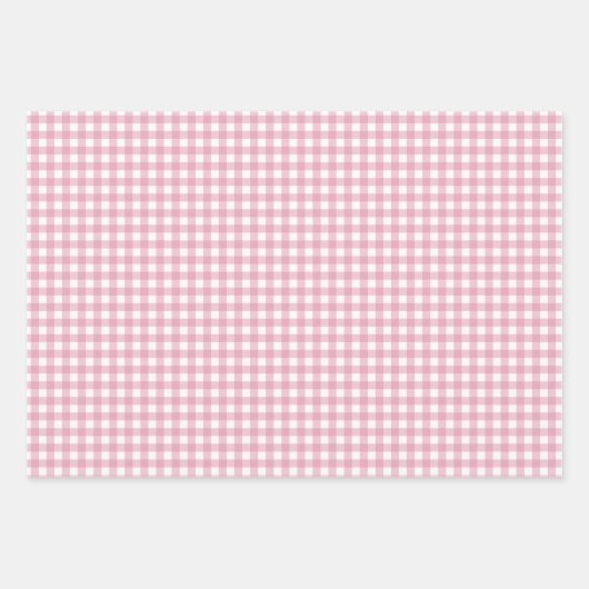 Roos Roze Eenvoudig Plaid Inpakpapier Vel (Voorkant)