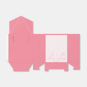 Roos Roze Elegante Bruid & Bruidegom Monogram Huwe Bedankdoosjes (Uitgevouwen)