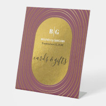 Roos roze en gouden moderne baardkaarten