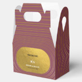 Roos roze en gouden moderne, minimalistische wapen bedankdoosjes (Geopend)