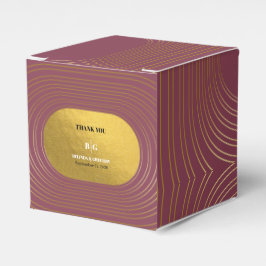 Roos roze en gouden moderne, minimalistische wapen bedankdoosjes