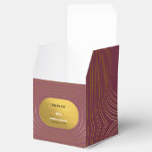 Roos roze en gouden moderne, minimalistische wapen bedankdoosjes (Geopend)