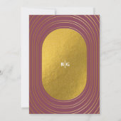 Roos roze en gouden moderne, minimalistische wapen save the date (Achterkant)