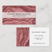 Roos Roze en goudmarmer Visitekaartje (Voorkant / Achterkant)