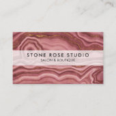 Roos Roze en goudmarmer Visitekaartje (Voorkant)