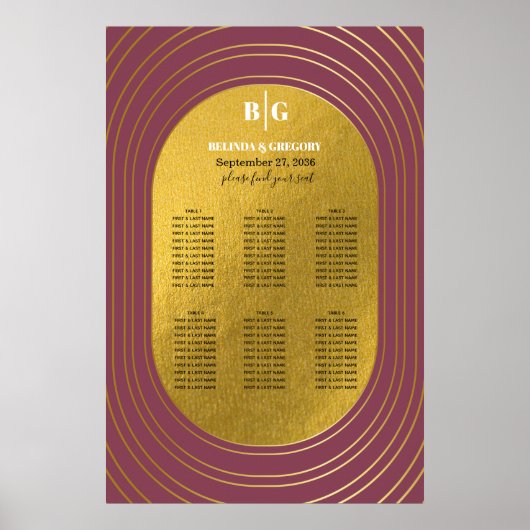 Roos roze en goudvormig baardzingstempelkaart poster (Voorkant)