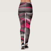 Roos roze en grijs Funky Pattern Leggings (Achterkant)