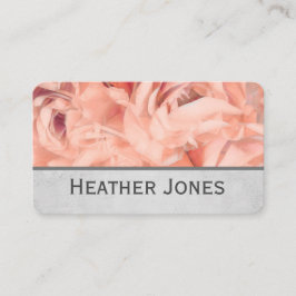  roos roze en grijze florale petals visitekaartje