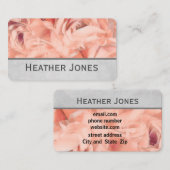  roos roze en grijze florale petals visitekaartje (Voorkant / Achterkant)