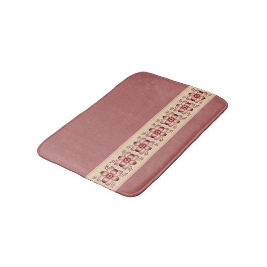 Roos, roze en mosterd badmat (Gekanteld)