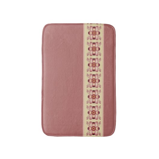 Roos, roze en mosterd badmat (Voorkant Verticaal)