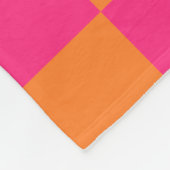 Roos Roze en Oranje Gecontroleerd Patroon Fleece Deken (Hoek)
