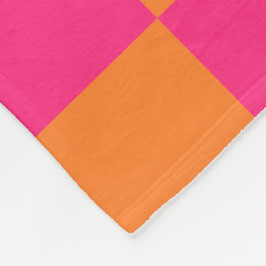 Roos Roze en Oranje Gecontroleerd Patroon Fleece Deken (Hoek)
