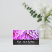  roos roze en paarse fotografie visitekaartje (Staand voorkant)