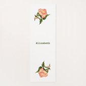 Roos roze en perzik waterverf botanisch yogamat (Achterkant)