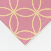Roos roze en perzikroomcirkels fleece deken (Hoek)
