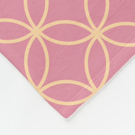 Roos roze en perzikroomcirkels fleece deken (Hoek)
