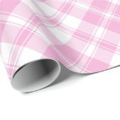 Roos Roze en Wit Check Wrapping Paper Roll Cadeaupapier (Rol Hoek)