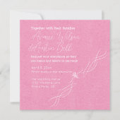 Roos Roze en Wit Minimalistische Bruiloft Kaart (Voorkant)