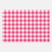  Roos Roze en Witte Buffel Plaid Gingham Inpakpapier Vel (Voorkant)